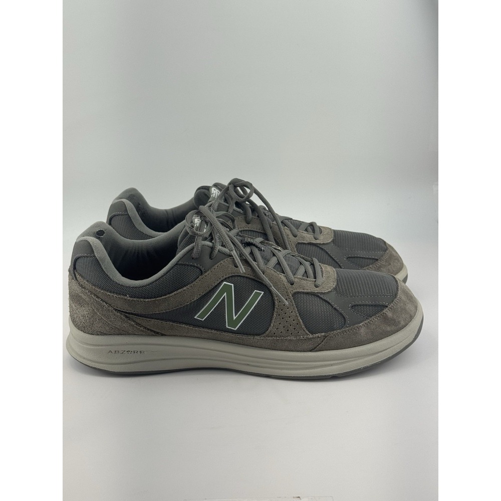 New Balance MW877GT Men's Walking Shoes Gray Leather Comfort Trainer Size 12.5